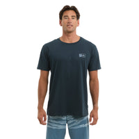 Pelagic Wahoo Icon premium tee, dark navy – lifestyle
