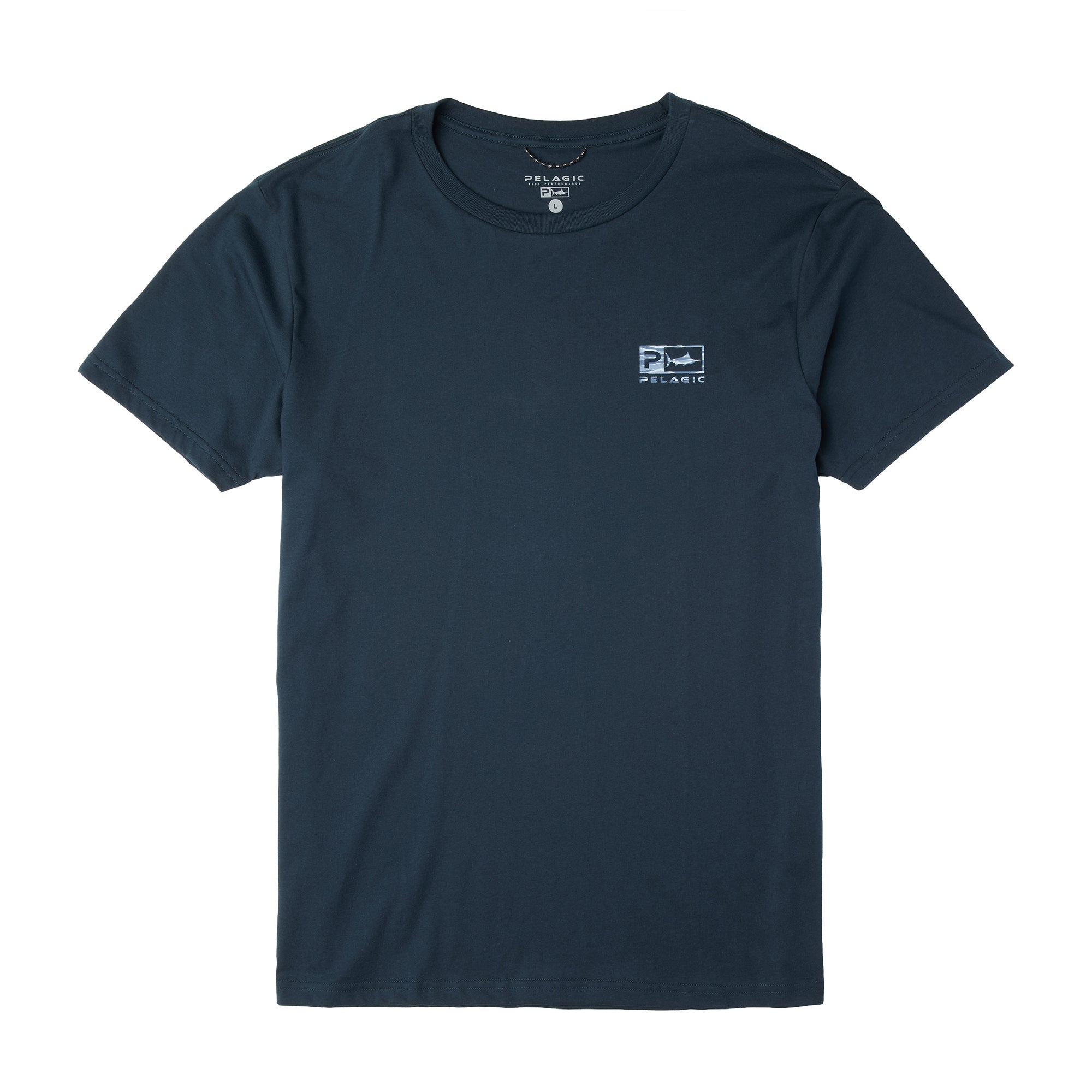 Pelagic Wahoo Icon premium tee, dark navy – back