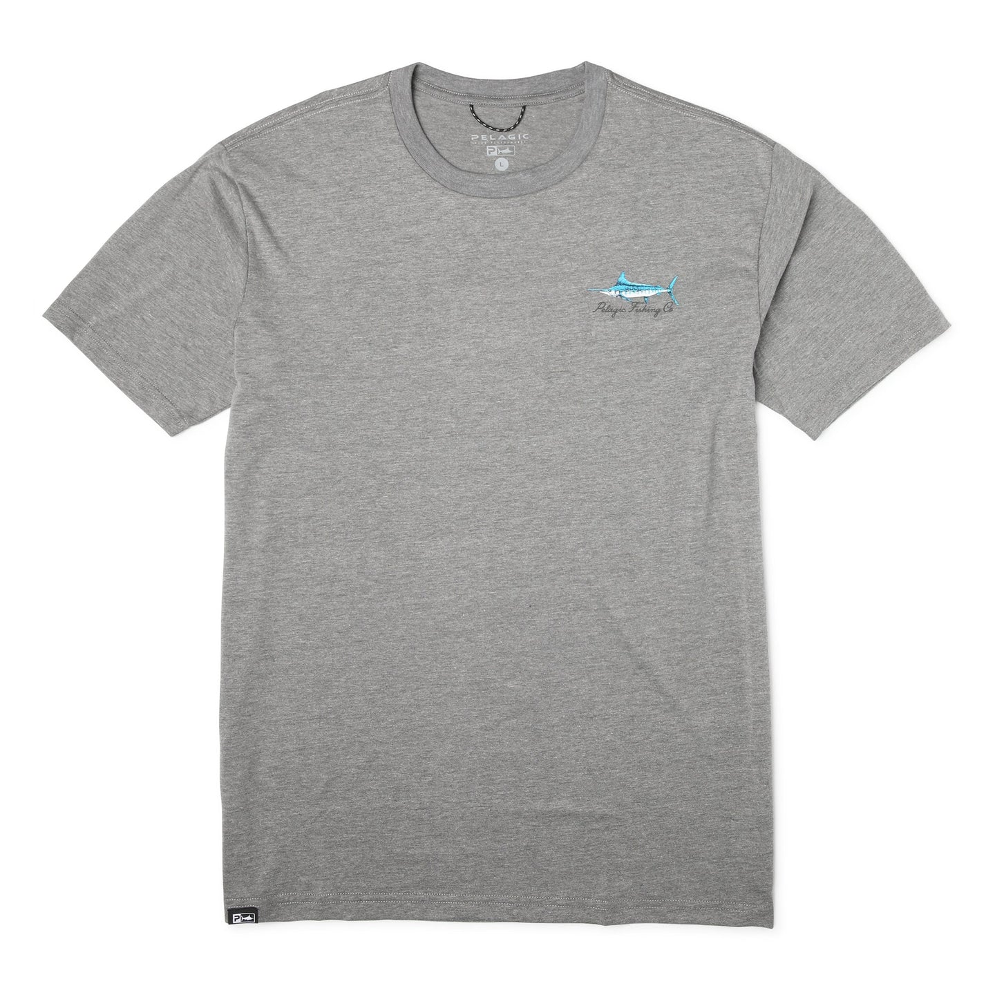 Pelagic Goione Marlin premium triblend tee, heather grey – back