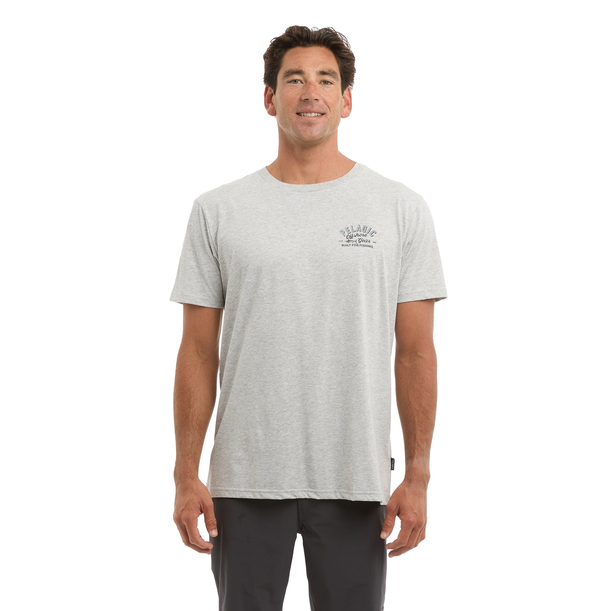 Pelagic Gear Up premium triblend tee, light grey – lifestyle