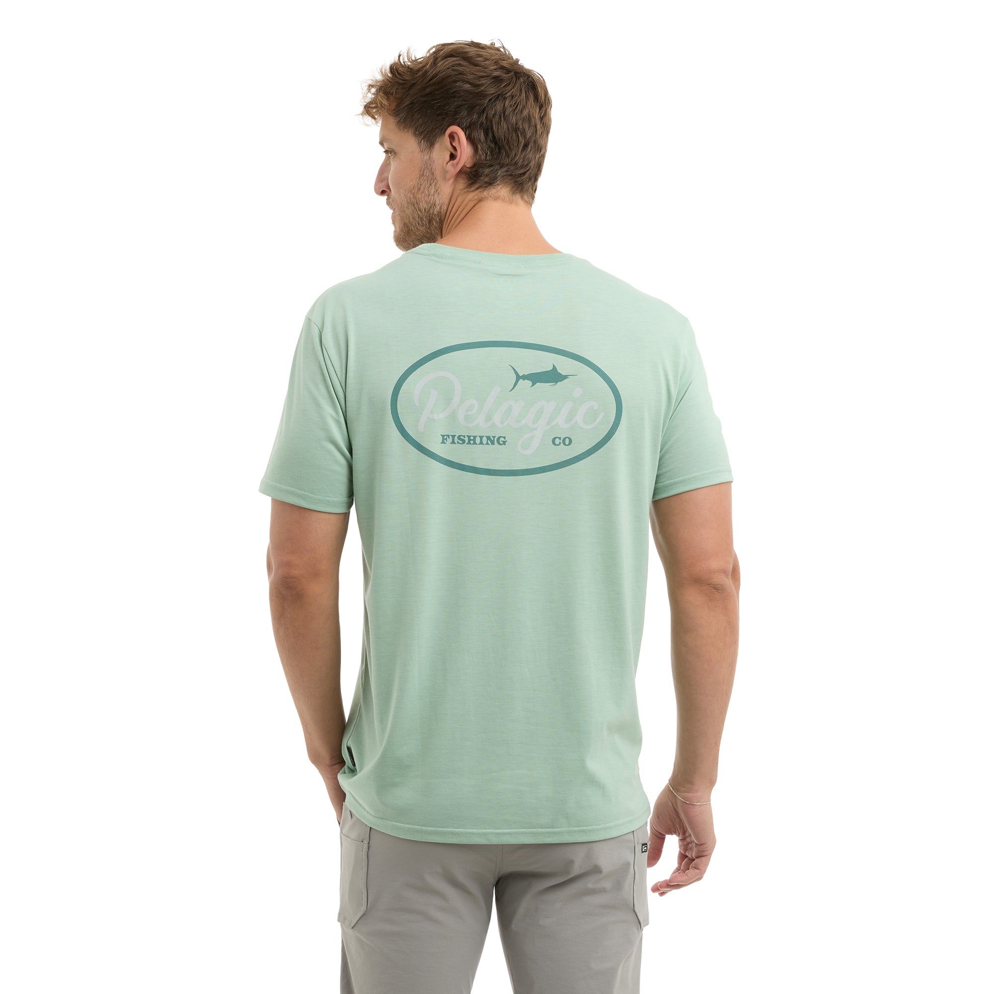 Prem Triblend - Circled - Heather Sage — detail view