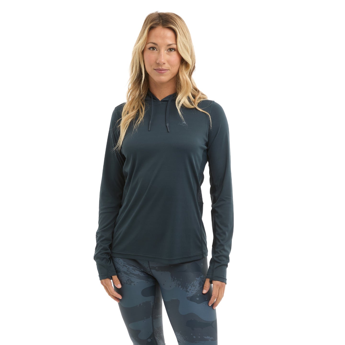 Womens VaporTek Hooded, dark navy – front